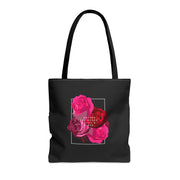 Gather The Roses Tote Bag Black