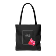 Gather The Roses Tote Bag Black